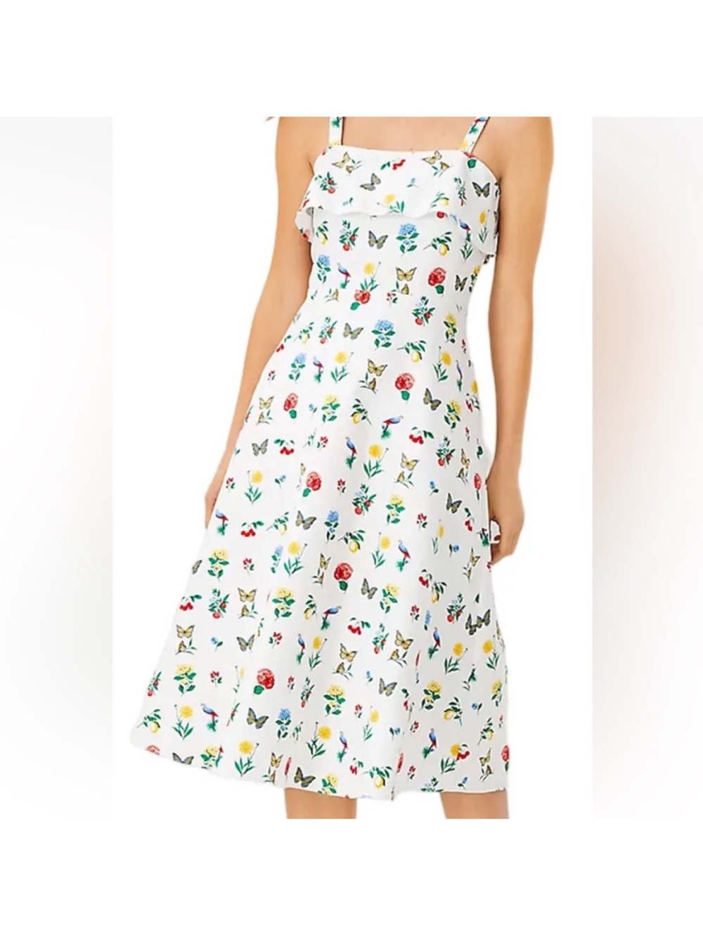 🍋NEW Ann Taylor Botanical Cotton/Linen Summer Dress Size 14
